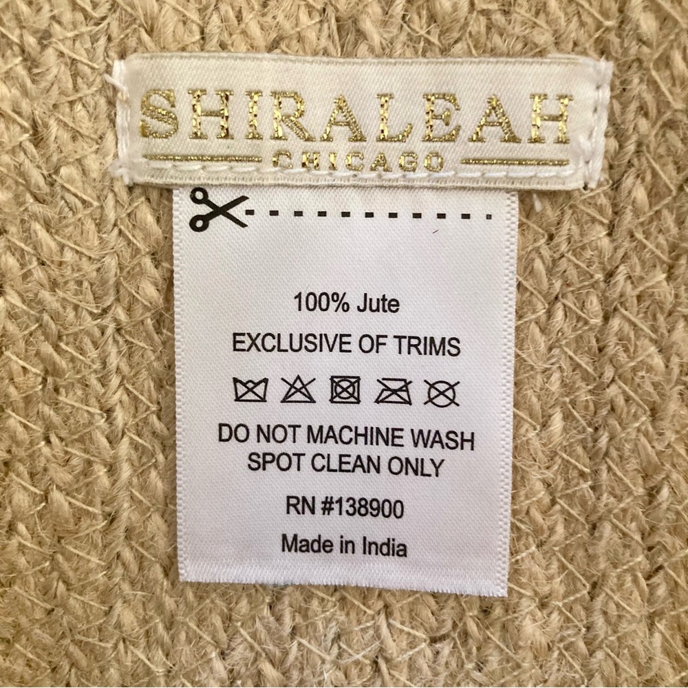 NEW Shiraleah Cici Natural Tote Bag Large Jute Sea Animal Charms Tan  12 x 22 - Picture 14 of 14